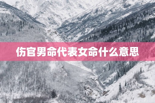 伤官男命代表女命什么意思