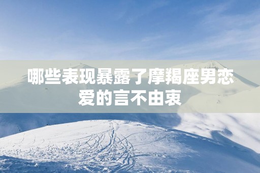 哪些表现暴露了摩羯座男恋爱的言不由衷
