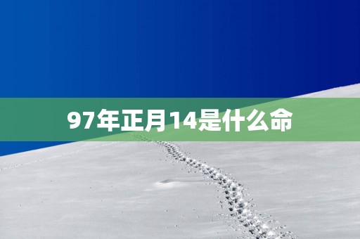 97年正月14是什么命