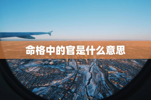 命格中的官是什么意思