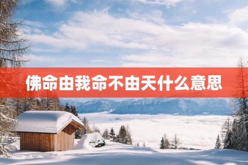 佛命由我命不由天什么意思