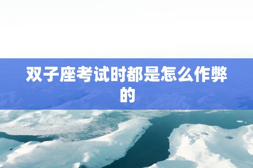 双子座考试时都是怎么作弊的