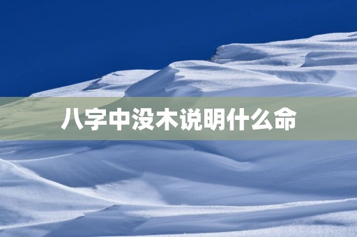 八字中没木说明什么命