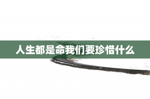 人生都是命我们要珍惜什么