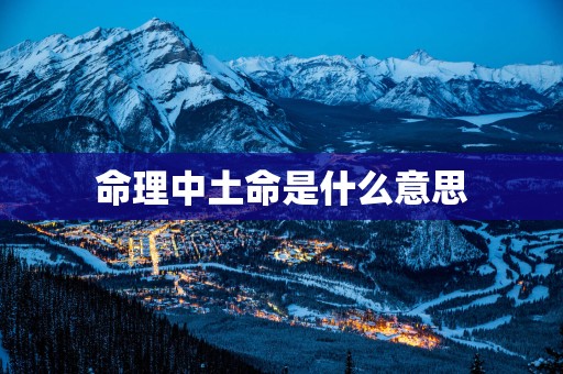 命理中土命是什么意思
