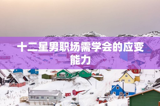 十二星男职场需学会的应变能力