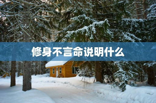 修身不言命说明什么