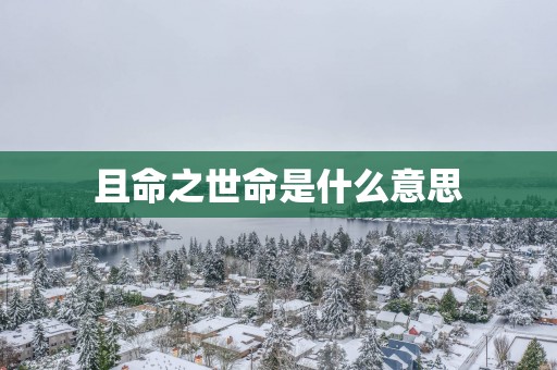 且命之世命是什么意思