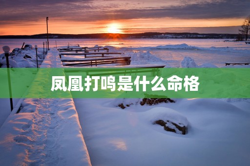 凤凰打鸣是什么命格