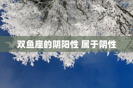 双鱼座的阴阳性 属于阴性