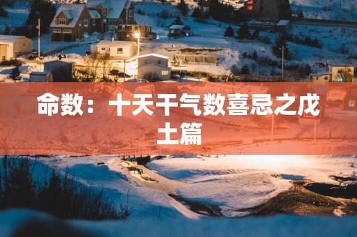 命数：十天干气数喜忌之戊土篇