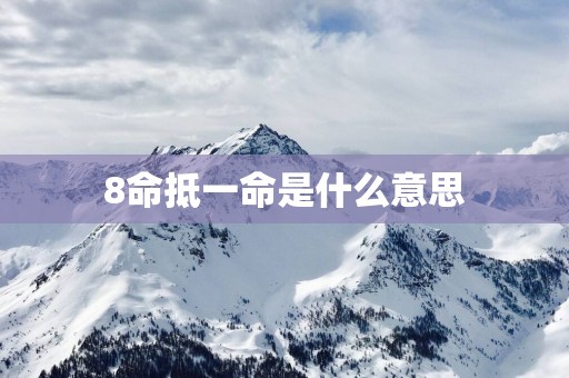 8命抵一命是什么意思