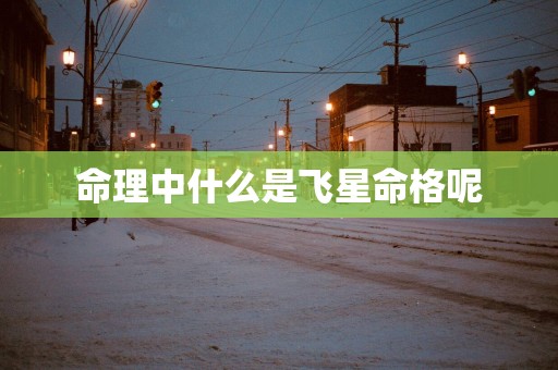 命理中什么是飞星命格呢