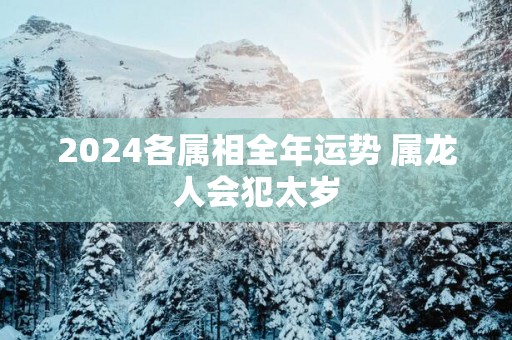 2024各属相全年运势 属龙人会犯太岁