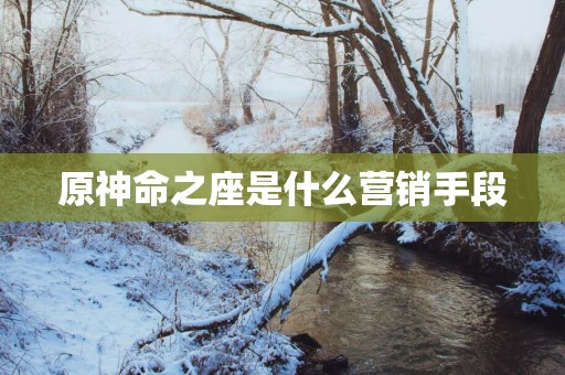 原神命之座是什么营销手段