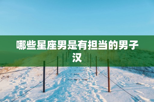 哪些星座男是有担当的男子汉