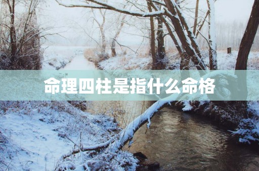命理四柱是指什么命格
