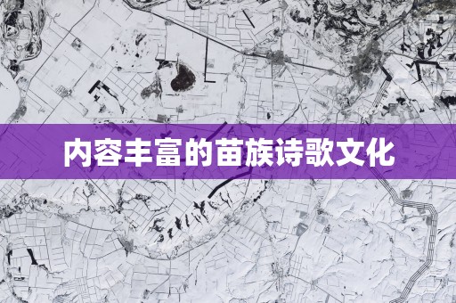 内容丰富的苗族诗歌文化