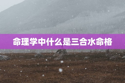 命理学中什么是三合水命格