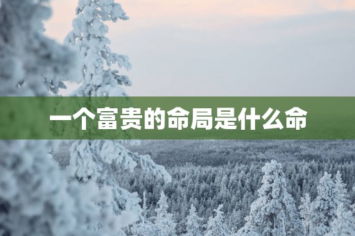 一个富贵的命局是什么命