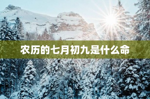 农历的七月初九是什么命
