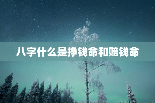 八字什么是挣钱命和赔钱命