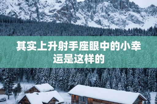 其实上升射手座眼中的小幸运是这样的