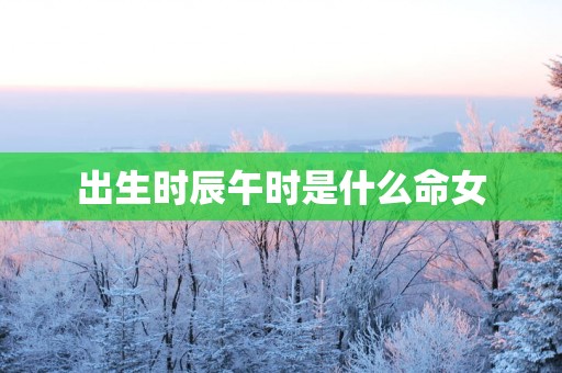 出生时辰午时是什么命女