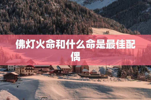 佛灯火命和什么命是最佳配偶