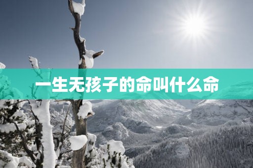 一生无孩子的命叫什么命