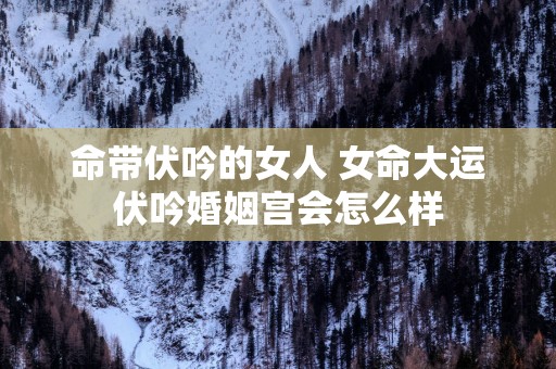 命带伏吟的女人 女命大运伏吟婚姻宫会怎么样