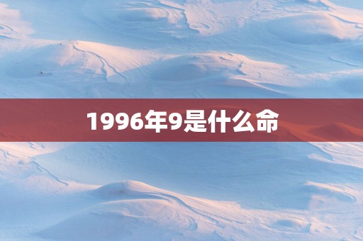 1996年9是什么命