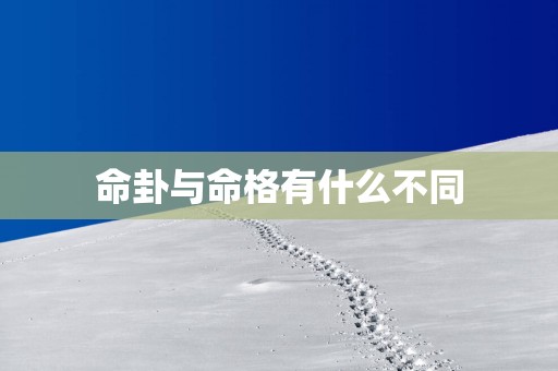命卦与命格有什么不同