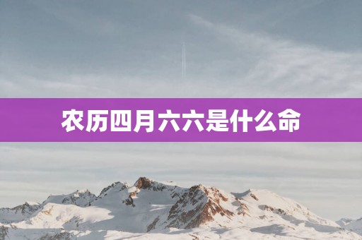 农历四月六六是什么命