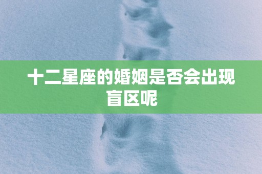 十二星座的婚姻是否会出现盲区呢