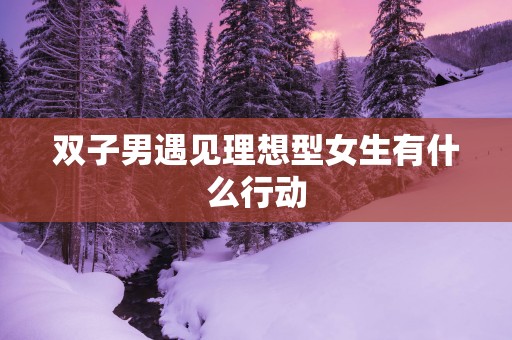 双子男遇见理想型女生有什么行动