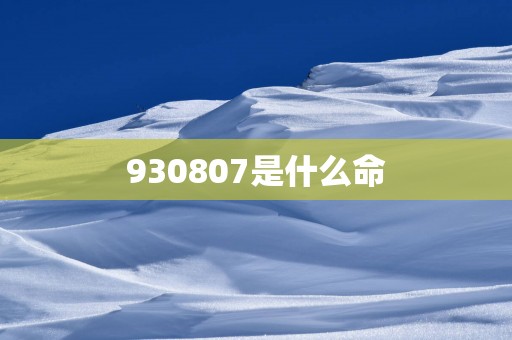 930807是什么命