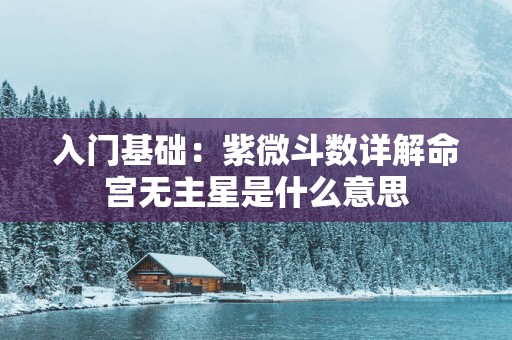 入门基础：紫微斗数详解命宫无主星是什么意思