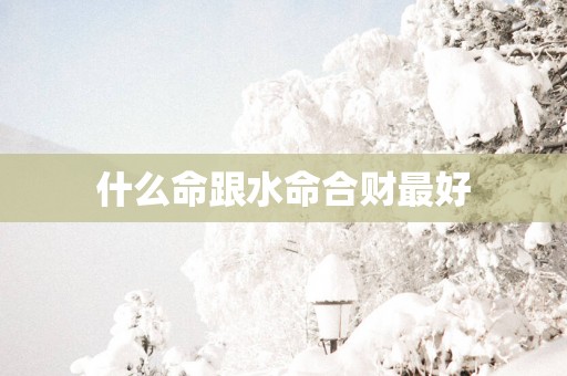 什么命跟水命合财最好
