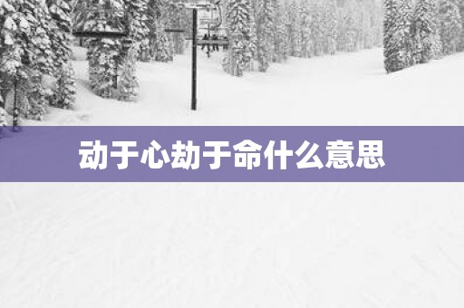 动于心劫于命什么意思