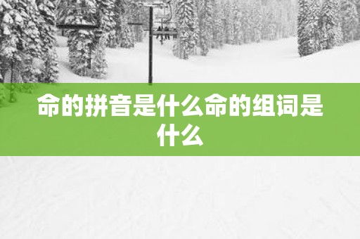 命的拼音是什么命的组词是什么