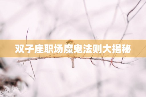 双子座职场魔鬼法则大揭秘