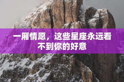 一厢情愿，这些星座永远看不到你的好意