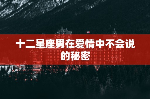 十二星座男在爱情中不会说的秘密