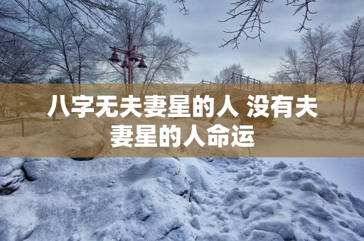 八字无夫妻星的人 没有夫妻星的人命运