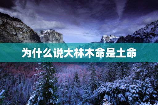为什么说大林木命是土命