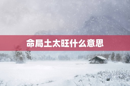 命局土太旺什么意思