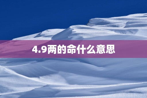 4.9两的命什么意思