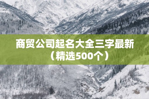 商贸公司起名大全三字最新（精选500个）