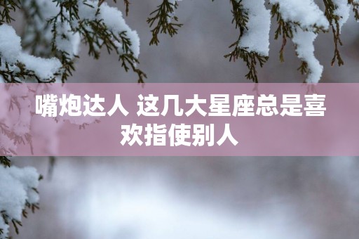 嘴炮达人 这几大星座总是喜欢指使别人
